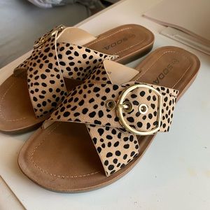 Soda leopard print sandals
